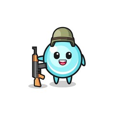 Fototapeta premium cute bubble mascot as a soldier