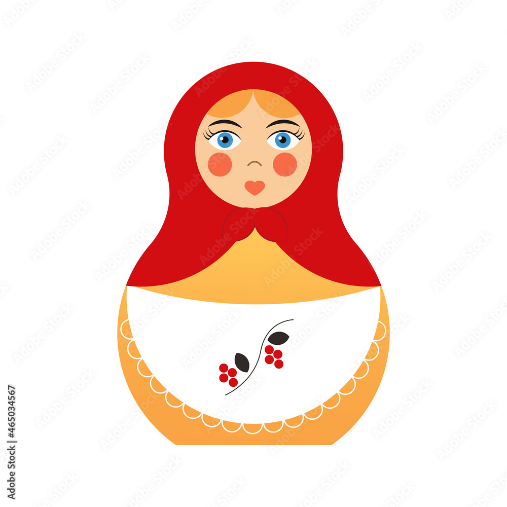 Wall mural A traditional Russian toy is a matryoshka doll. Stock vector graphics.