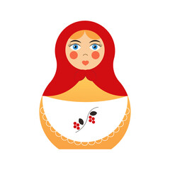 A traditional Russian toy is a matryoshka doll. Stock vector graphics.