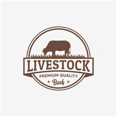 livestock badge logo design premium