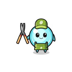 Fototapeta premium cute bubble as gardener mascot