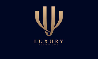 Alphabet VV or VA luxury initial letters brand monogram logo template