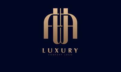 Alphabet WA or AA luxury initial letters brand monogram logo template