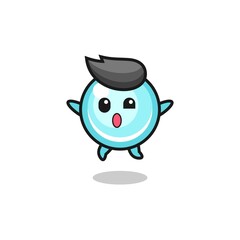 bubble character is jumping gesture