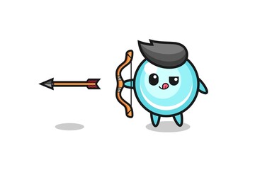illustration of bubble character doing archery