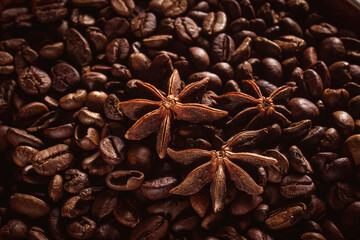 coffee beans and cinnamon