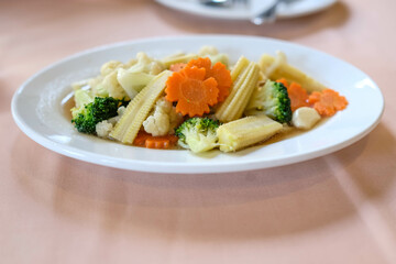 Stir Fried Mixed Vegetables on the plate.