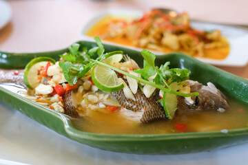 Steamed Fish in Lemon Sauce.