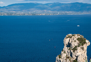 Top of the rock formation mountain in Sardinia