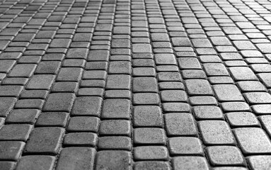 Brick stone street road. Pavement abstract texture.