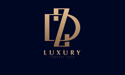 Alphabet ZD or DA luxury initial letters brand monogram logo template