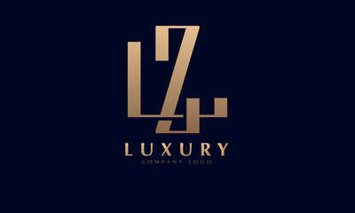 Alphabet ZL or LA luxury initial letters brand monogram logo template
