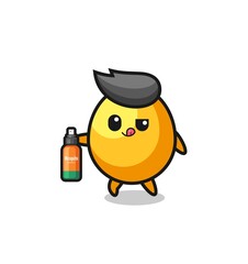 cute golden egg holding mosquito repellent