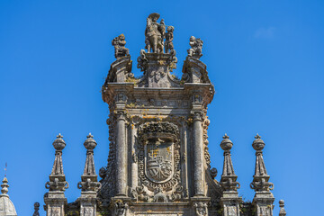 Fototapeta na wymiar Detail Monastery of San Martino Pinario in the city of Santiago de Compostela in Galicia, Spain. 