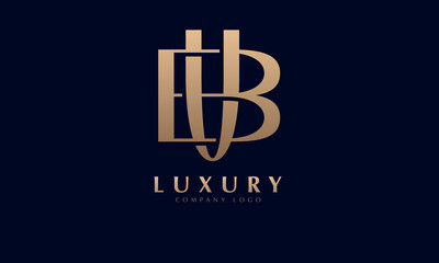 Alphabet VB or BA luxury initial letters brand monogram logo template