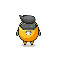 cute golden egg using VR headset