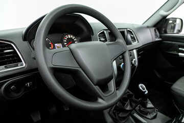 Obraz na płótnie Canvas Close up Instrument automobile panel with Odometer, speedometer, tachometer, fuel level