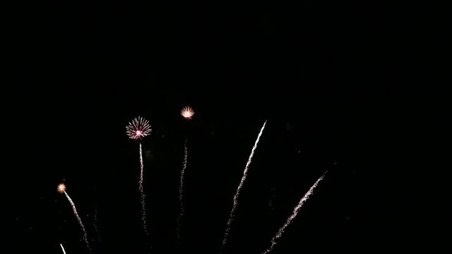 Colorful fireworks exploding with shining in annual festival