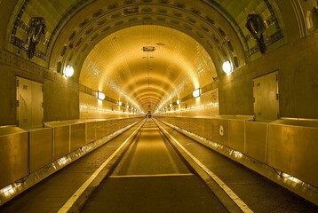 The old Elbe tunnel leads from the piers to Steinwerder, Hamburg, Germany, Europe