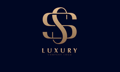Fototapeta na wymiar Alphabet SS or SA luxury initial letters brand monogram logo template
