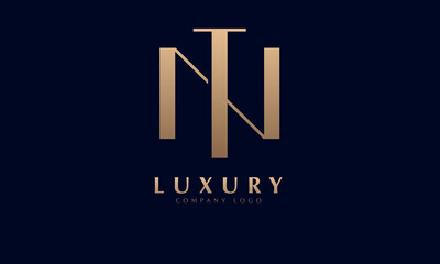 Alphabet TN or NA luxury initial letters brand monogram logo template