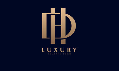 Alphabet HD or DA luxury initial letters brand monogram logo template