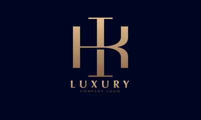 Alphabet IK or KA luxury initial letters brand monogram logo template