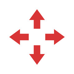 Move arrows vector icon. Red symbol