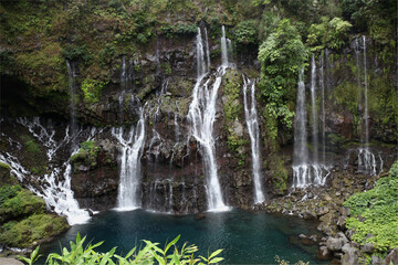Fototapeta na wymiar Langevin waterfall in Reunion island in Indian ocean