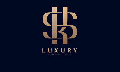 Fototapeta na wymiar Alphabet KS or SA luxury initial letters brand monogram logo template