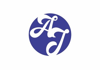 Modern shape of AJ initial letter