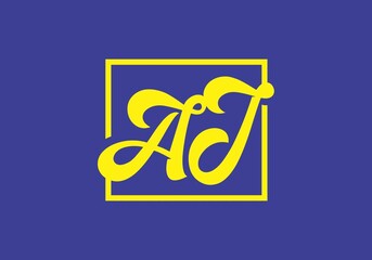 Modern shape of AJ initial letter