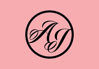 Modern shape of AJ initial letter