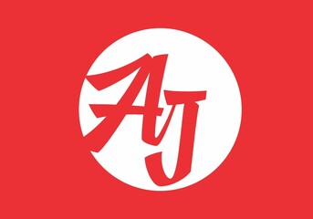 Modern shape of AJ initial letter