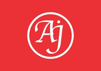 Modern shape of AJ initial letter
