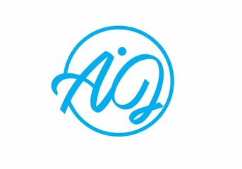 Modern shape of AJ initial letter