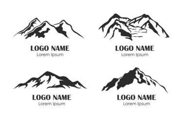 Fototapeta premium Mountain icon logo. Vector illustration icon