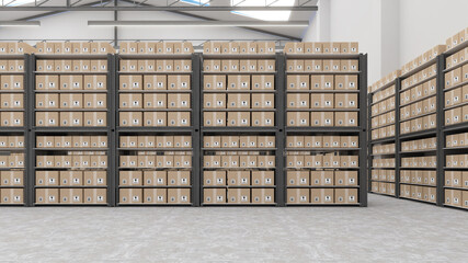 Warehousing and Technology Connections,storage of goods,warehouse,3d rendering