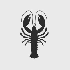 Lobster icon black silhouette vector illustration