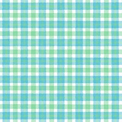 Green white turquoise old vintage background with blur, gradient and grunge texture. Classic checkered geometric pattern. Checkered texture. Ornament from colored square elements. Watercolor texture.