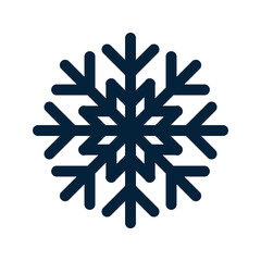 Snowflake Silhouette. Christmas and Winter Traditional symbol for logo, web, print, sticker, emblem, greeting and invitation card design and decoration