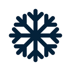 Snowflake Silhouette. Christmas and Winter Traditional symbol for logo, web, print, sticker, emblem, greeting and invitation card design and decoration