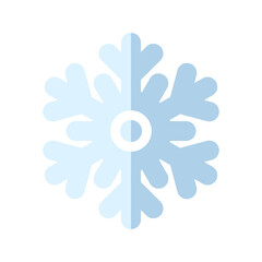 Snowflake Icon. Flat Style. Christmas and Winter Traditional symbol for logo, print, sticker, emblem, greeting and invitation card design and decoration