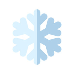 Snowflake Icon. Flat Style. Christmas and Winter Traditional symbol for logo, print, sticker, emblem, greeting and invitation card design and decoration
