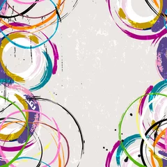 Gordijnen seamless abstract background pattern, with circles, paint strokes and splashes © Kirsten Hinte