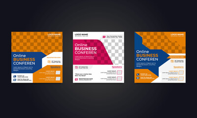 Digital marketing live webinar and corporate social media post template	