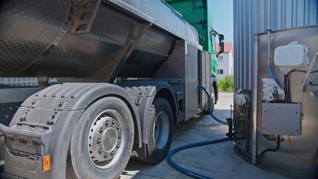 Close up of a tank car transporting milk. Dairy food industry