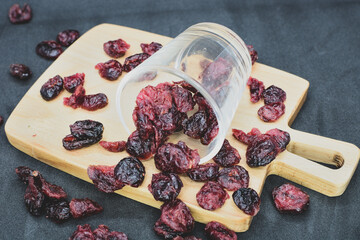 Dried cranberries ready to eat .