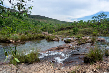 Fototapeta na wymiar Pequena cachoeira no Cerrado Brasileiro