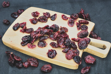 Dried cranberries ready to eat .